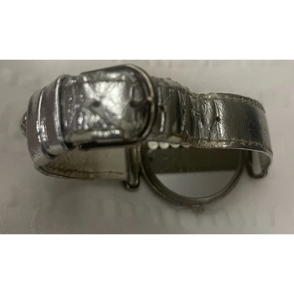 Vtg Ronica Watch Women Tone Floating Crystals Silver Bling *Don't Work*